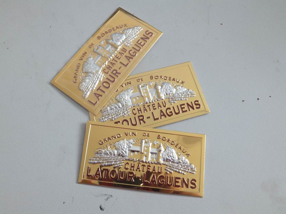 metallic sticker,metal logo，brand name sticker,beer logo sticker,company brand logo