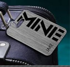 custom laser logo luggage tag, stainless steel luggage tag, luggage tag with custom logo,metal tag