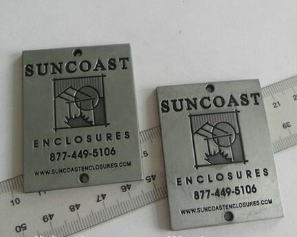 antique black metal label,debossed logo name badge,metal nameplate with hole