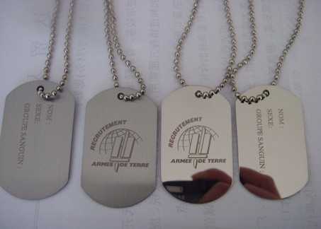 Custom Stainless Steel Metal Dog Tag, Engraved Metal Military Dog tag, Embossed Metal Army Dog Tags with Ballchain