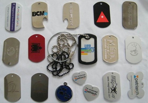 stainless steel dog tag/pet tag/ID tag/aluminum tags with abll chain or kry ring