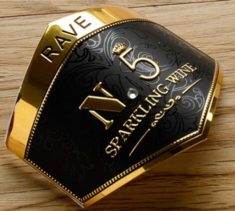 3d wine label with good sticker/High quality wine liquor bottle metal label