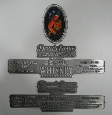 stannum wine labels,metal wine labels