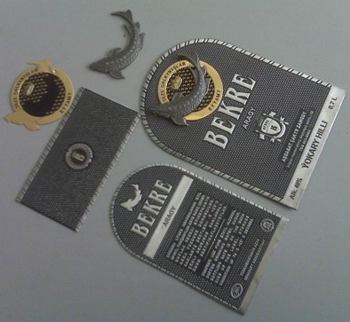 stannum wine labels,metal wine labels